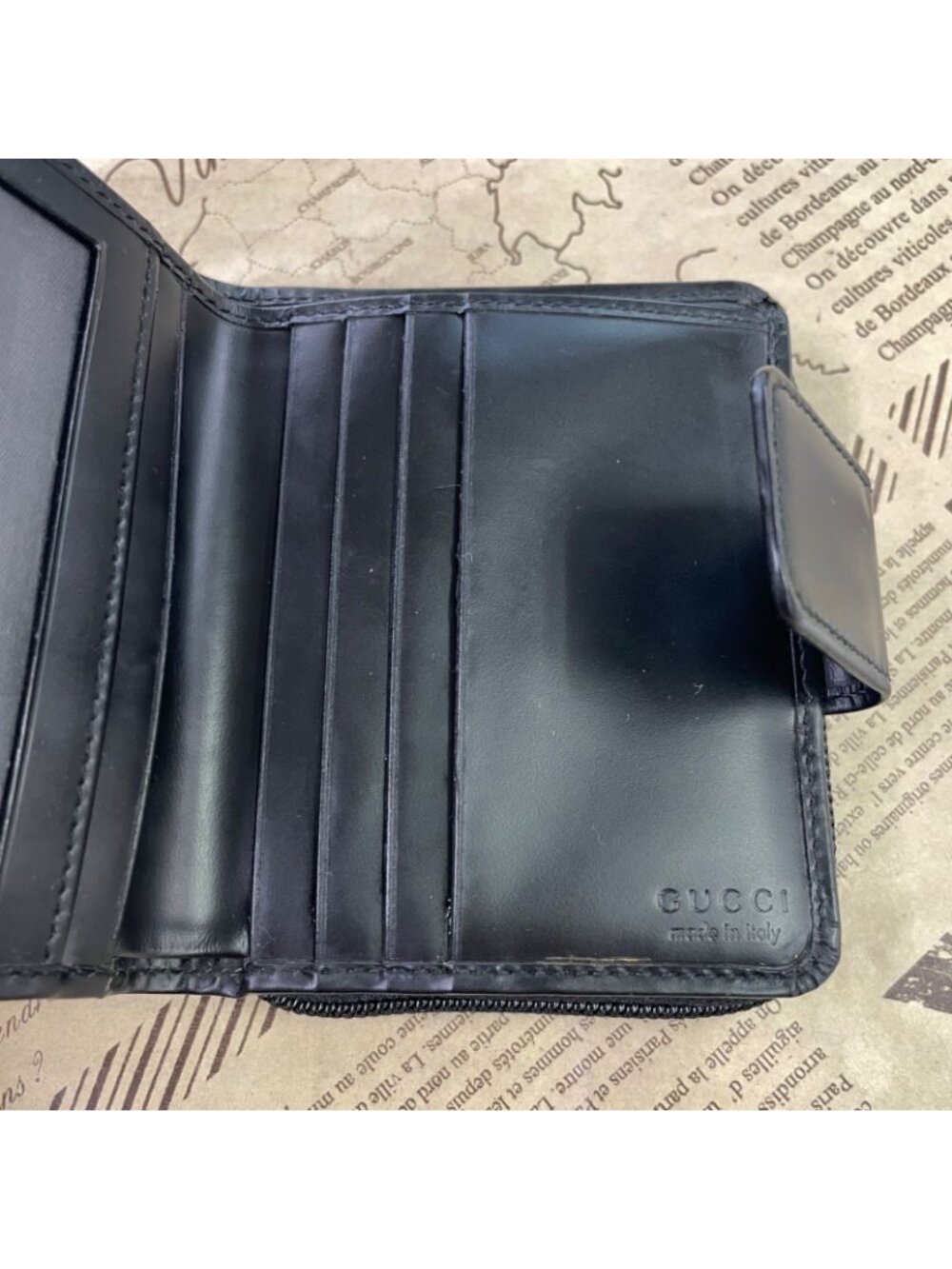 Gucci Wallet Compact Card Leather GG Black - Picture 15 of 15